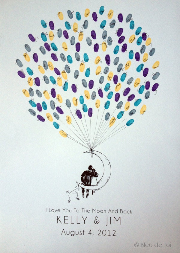 Discount, New Design, Medium Moon Balloon, The original guestbook thumbprint balloon (inks available separately)