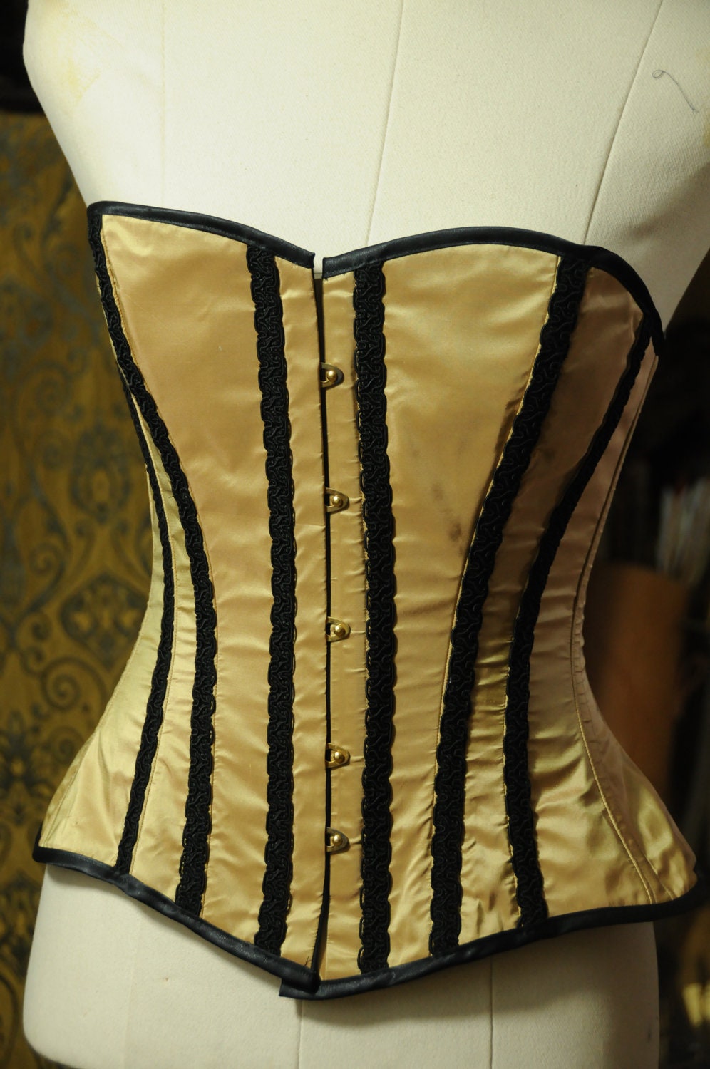 Golden Sunset-an overbust Steampunk Alternative corset in silk