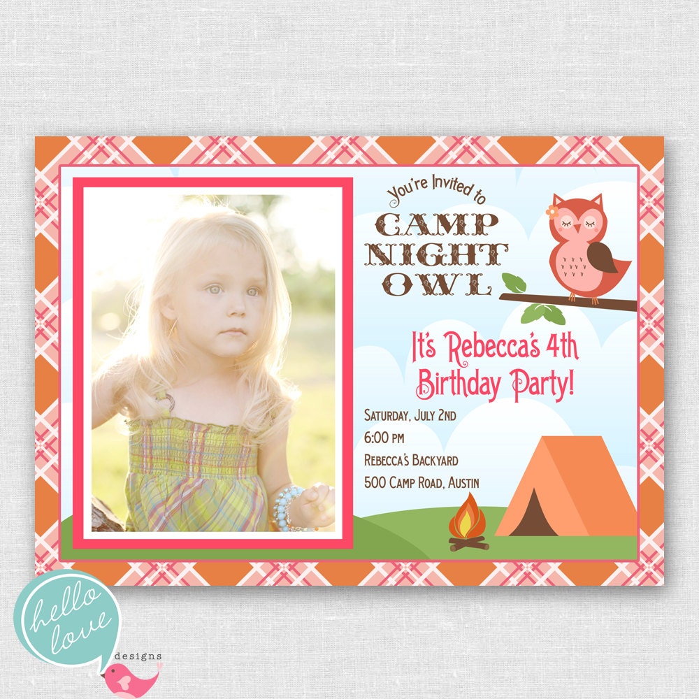 camp night owl printable birthday invitation Il_570xn