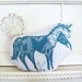 Plush Unicorn Pillow. Hand Woodblock Printed. Customizable Colors. Made to Order.