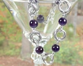 Amethyst Natural Gemstone Mobius Flowers Love Knots Chainmaille Bracelet Chain Mail Jewelry