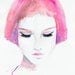 Print of Watercolor Fashion Illustration, 13" x 19". Titled - Roze Freckles