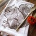 Tea Towel - Screen Printed Organic Cotton Flour Sack Towel  - Eco Friendly and Awesome - Soft and Absorbent - Woodland Squirrel Illustration