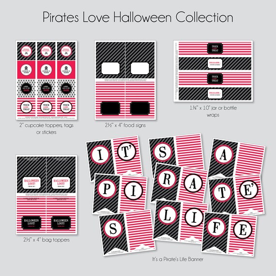 Pirate Love Halloween Collection - as seen Celebrations.com and Kitchen Living with Coryanne - by Flair Designery Il_570xn
