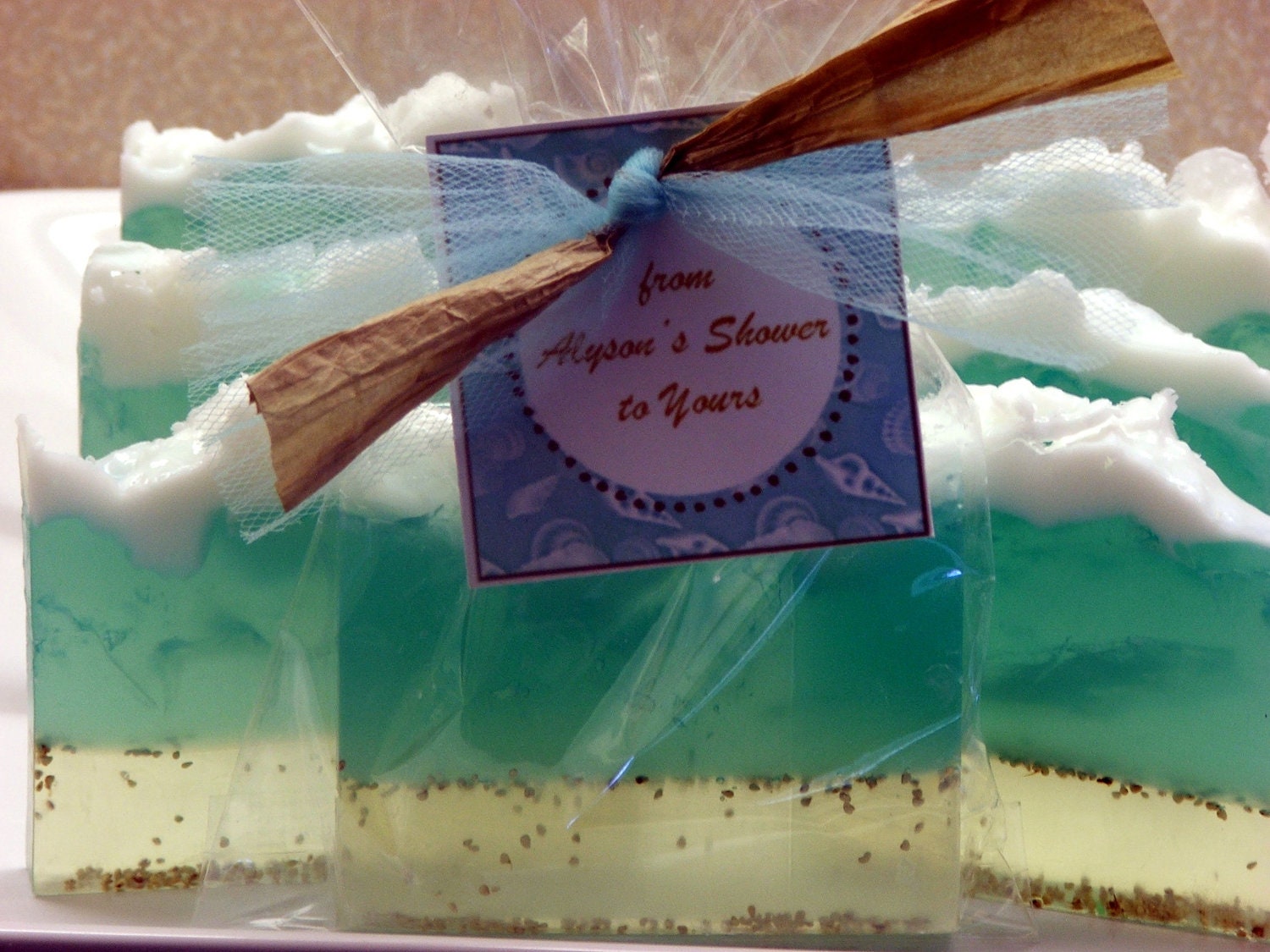 Set of 20 Life's a Beach Soap Party Favors with customized tags for Summer Birthdays, Wedding Favors, Showers, Beach Party