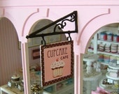 Custom SHOP BRACKET & Hanging SIGN Patisserie Boulangerie etc. - Dollhouse Miniature 1/12 th Scale