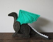 Wool Felt Dragon - Soft Scupture - Adorable Handmade Stuffed Dragon