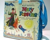 Vintage Custom Made Walt Disney Record Album Handbag Tote Purse