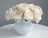 Early Fenton Hobnail Milk Glass Vase -- Large and Round 1950s