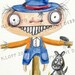 Original Folk ARt ACEO Painting OZ Scarecrow Cute Halloween Fun Whimsical Outsider