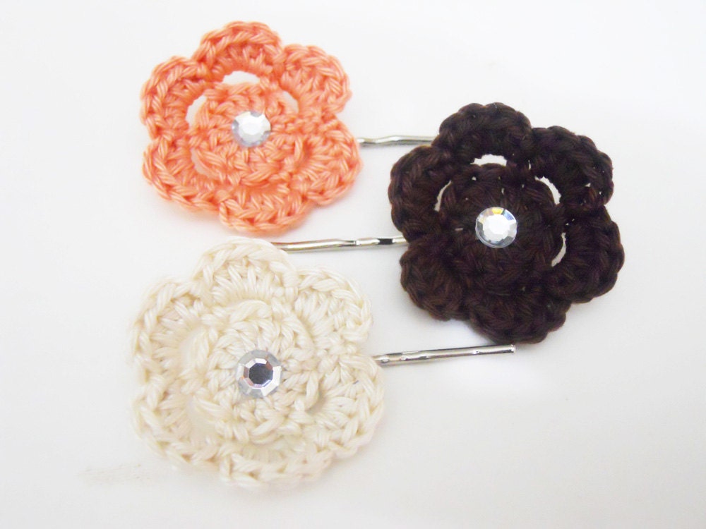 Crochet Flower Doily Hair Pins