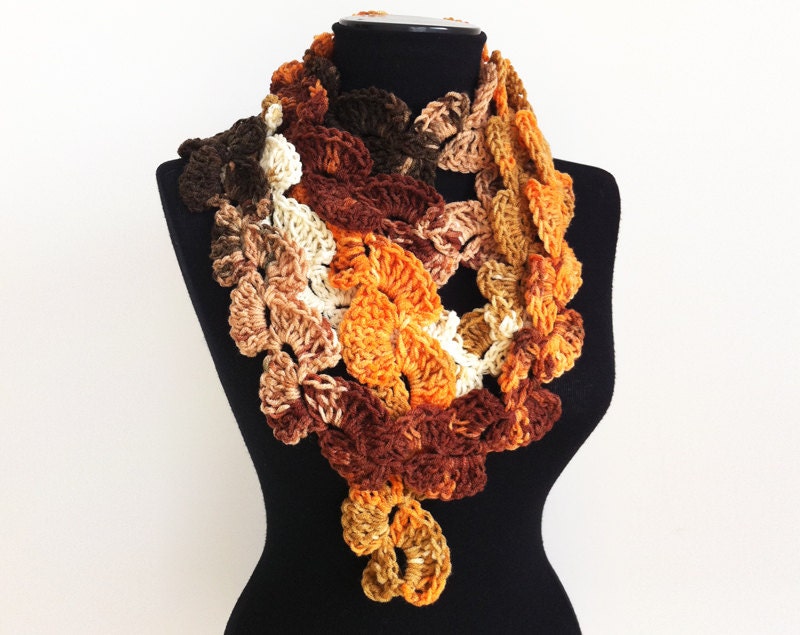 infinity scarf multicolor Crochet  Infinity Scarf  Lariat  Neckwarmer