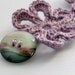 Purple Bracelet Flower Crochet Jewelry Button Detail