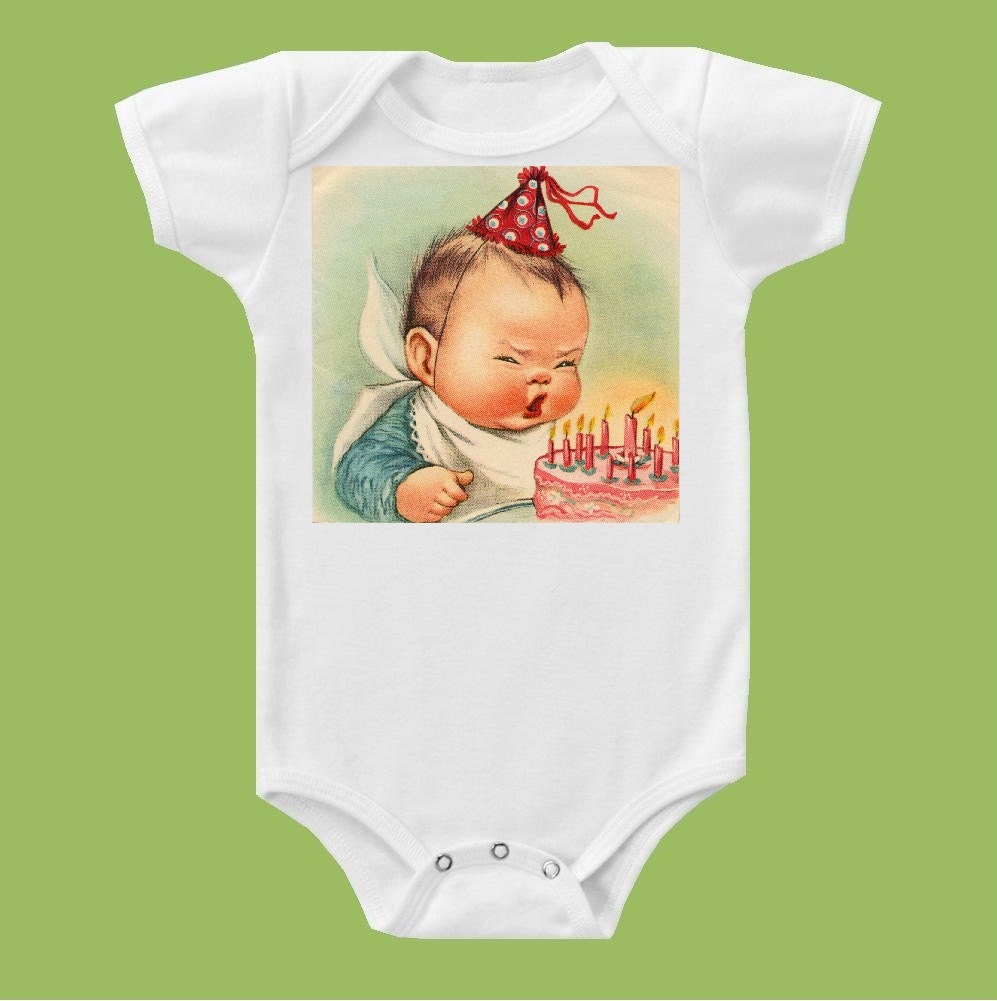 Vintage Birthday Blow Out One Piece Baby,Tank or tshirt by ChiTownBoutique.etsy