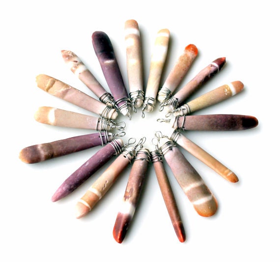 Sea Urchin sticks 15 for 10. wire wrapped sea urchin ocean animal sticks pendants charms crafting supplies seashell purple tan coral wraps