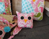 Owl Baby Shower Decoration/ Baby Pink Owl Pillow Plush/ Photo Prop /Ornament / Smash Cake / Birthday Party Favor / jp pinkdaisy original