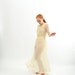Vintage 1960s Nightgown - 60s Lingerie - Sheer Pale Yellow Grecian Style