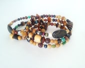 African, ethnic, unisex wood, precious stone bracelet  - The Ntende