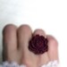 Vintage Ring With A Red Wine Color Rose