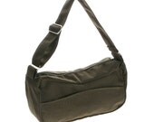 Dark Green Textured Velvet Hobo Slouch Bag - Handbag - Shoulder Bag - Emma Textured Velvet Purse