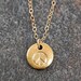 Peace Sign Necklace, Gold Peace Sign Necklace, Small Peace Sign Necklace, Small Stamped Necklace, Goldie