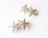 Rhinestone Starfish Barrettes - Rhinestone Starfish Hair Clips Bridal Starfish Hair Clips Beach Bridal Wedding Hair Accessories Beach Bride