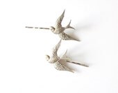 Silver Bird Bobby Pins - Forest Hair Accessories - Woodland Wedding Hair Accessories Cute Adorable Elegant Romantic Whimsical Dreamy