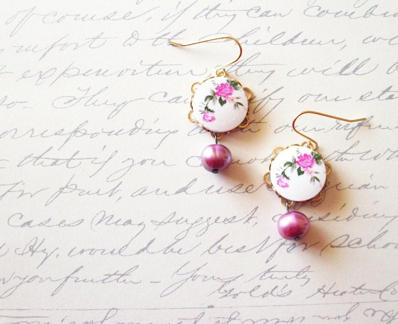 Floral Charm Necklace Pink Floral Charm Necklace Red Floral Charm Necklace Yellow Green Floral Charm Necklace Cute Adorable Elegant Romantic