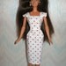 Handmade Barbie doll clothes - white and red dot sheath