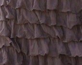 Taupe Waterfall Ruffled Curtain