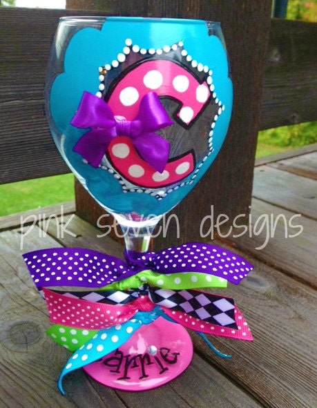 Initial Polka Dot Glass