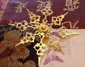 GOLD  Snow Spokes- Steampunk Clock Hand Deluxe Holiday Ornament