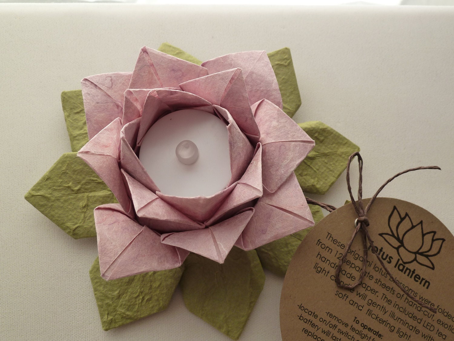 1 origami lotus valentine, gift boxed, pink petals, sweet