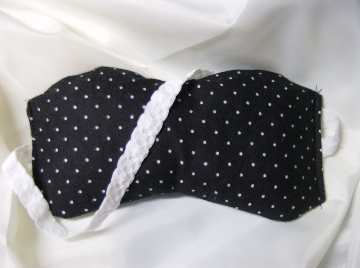 Unscented sleep mask, black and white, hand made