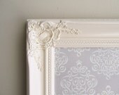 MEMO BOARD Grey Ivory Magnet Board French Country Nursery Decor Office Organizer Magnetic Bulletin Board Wedding Escort Card Holder
