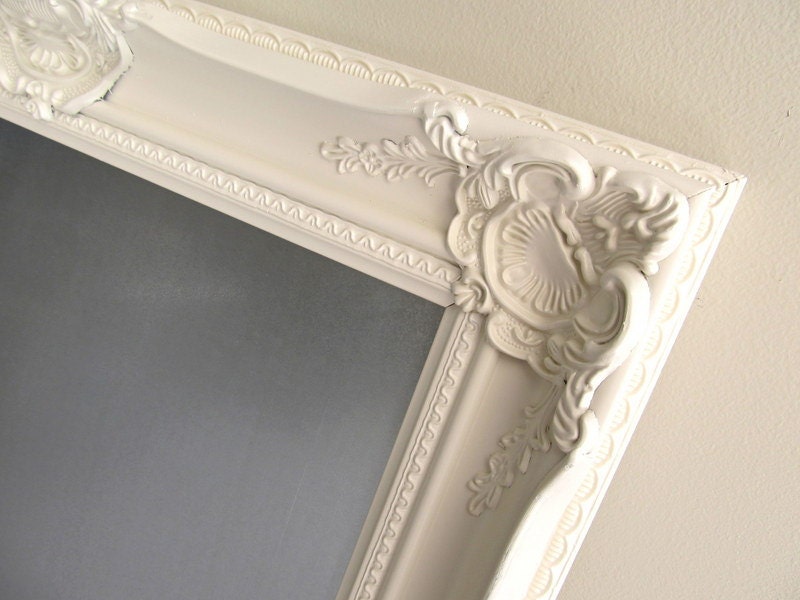 Dry Erase Board MAGNETIC Board Steel Metal Magnet Board inspiration Board Bulletin Kitchen Framed Ornate Ivory Wedding Sign - MORE COLORS