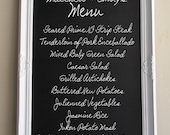 READY to SHIP - Large CHALKBOARD Wedding Escort Card Holder White Framed Chalkboard Vintage Rustic Kitchen Magnetic Seating Chart