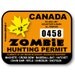 2013 Canada Zombie Hunting Permit Vinyl Sticker - Individually Numbered