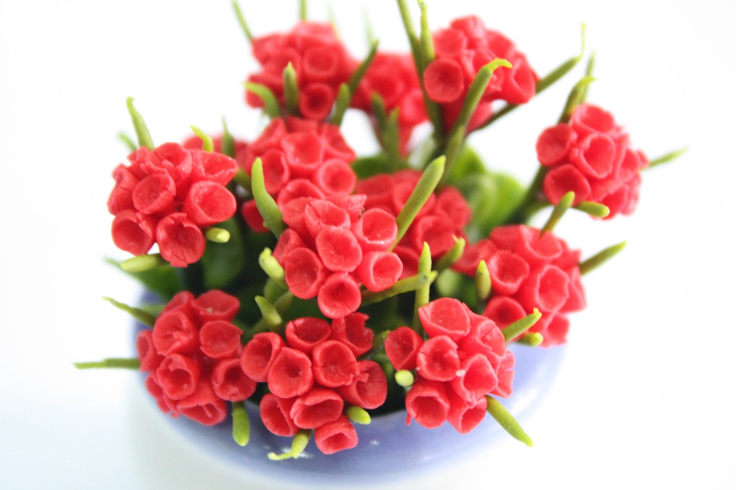 Miniature Polymer Clay Flowers Supplies Red by 1dollarcraft