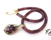 Purple necklace with Murano pendant