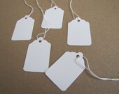 White Tags-Merchandise Tags-Set of 25- 1.5 x 1 inches