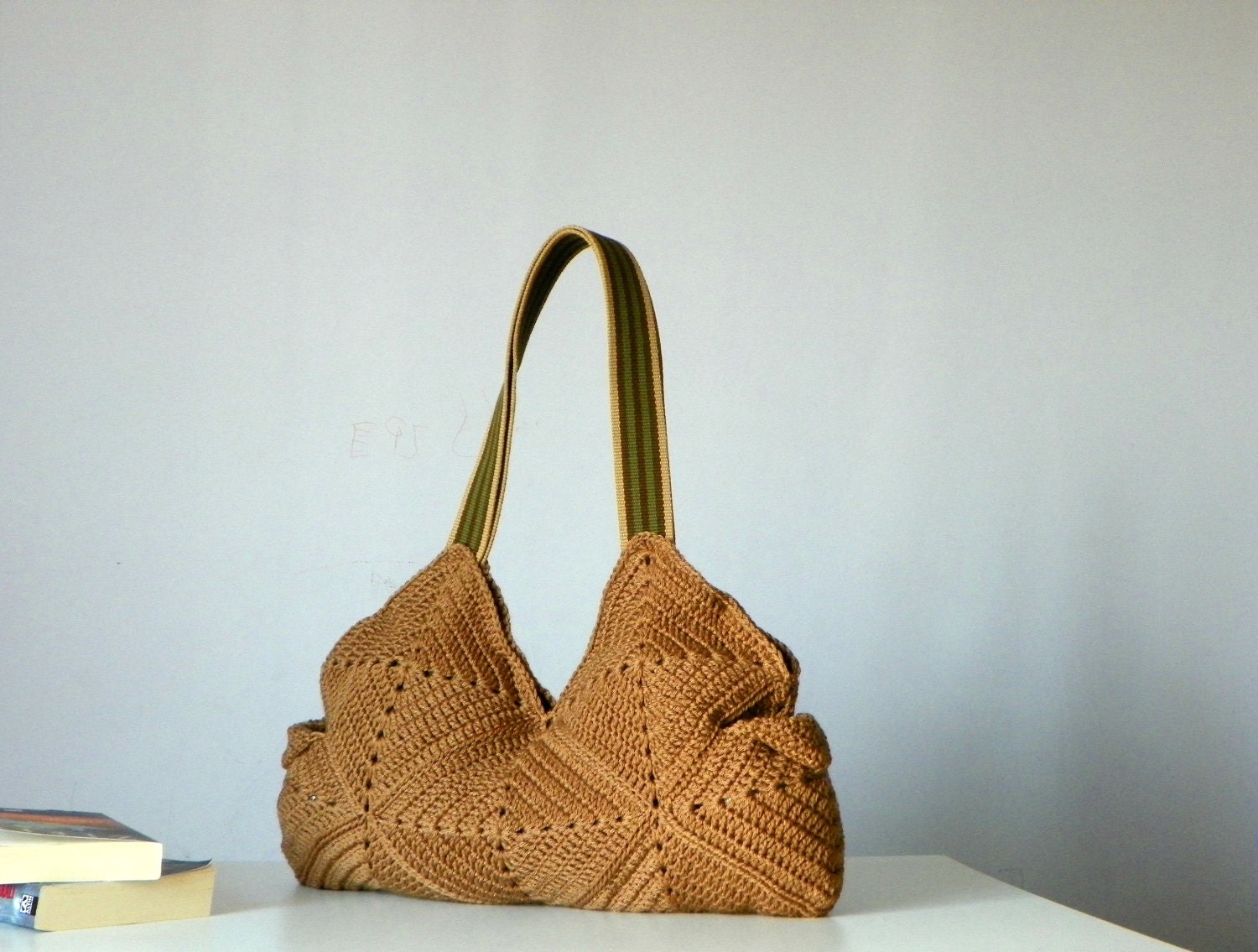 Crochet tote handbag Purse, Handmade crochet Bag, Crochet bag, Shoulder Bag, brown earth natural, fall autumn fashion