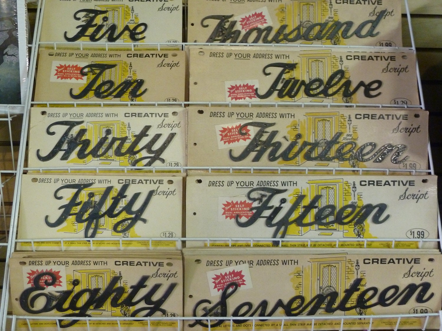 Vintage Mid Century Modern Cursive Address House Numbers--Pick Two