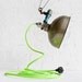 10% SALE - Vintage Industrial Clip Clamp Factory Lamp Light with Neon Yellow Green Color Cord