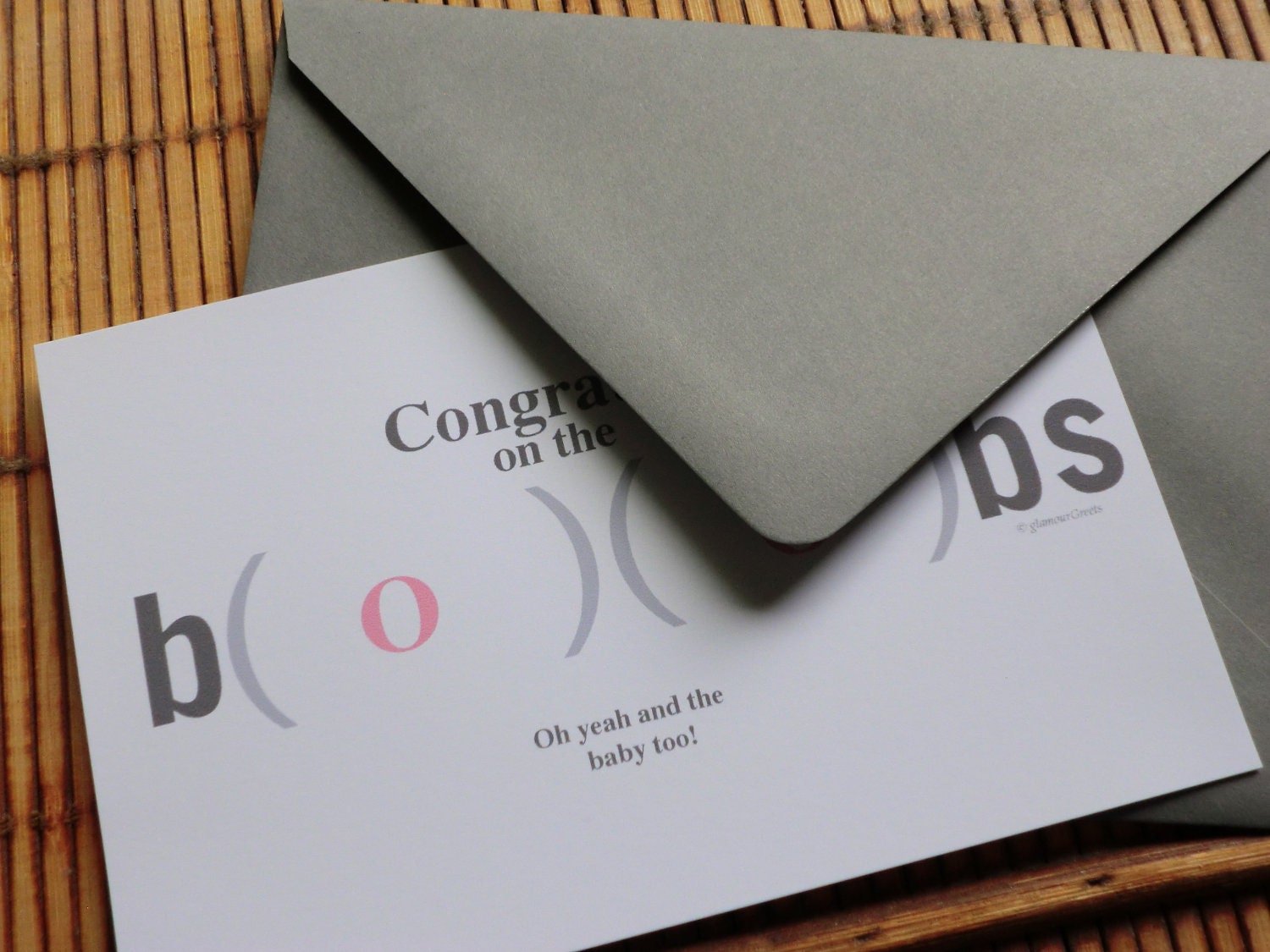Funny Mature Baby Congratulations Note Card