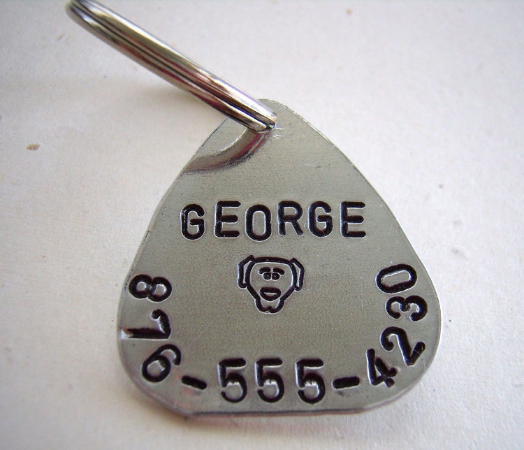 ID Pet Tag Dog Cat Name Phone Number Guitar Pick