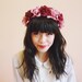 rose crown headband - santa monica, hair wreath, statement, wine and pink, wedding accessory, floral halo, vintage inspired, woodland.