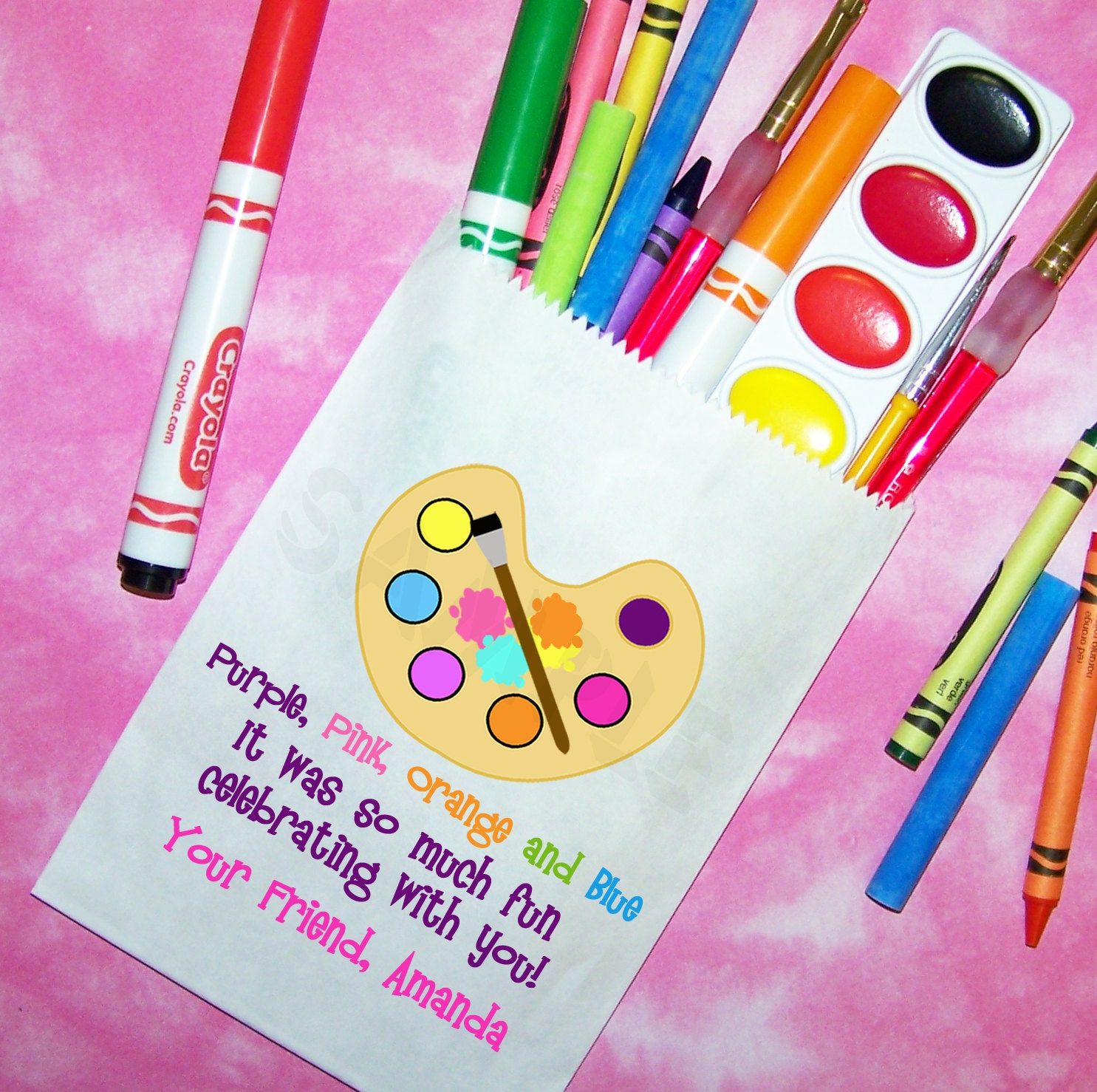 Arts and Crafts Birthday Party, Painting Party Favor Bags, Candy Bags, Goody Bags, Set of 25 Il_570xn