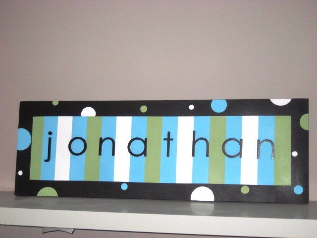 Kids Name on Canvas- Childs Name 12" x 36" made to order custom colors fonts etc
