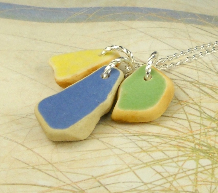 Sea Glass Jewelry Sea Pottery Necklace